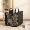 Howards Poly Rattan Open Weave Basket Large - Black
