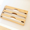 Bamboo Food Wrap Dispenser with 3 Inserts