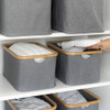 Medium Fabric Linen Laundry Basket - Dark Grey