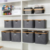 Large Fabric Linen Laundry Basket - Dark Grey