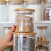 Glass Jar 500ml with Bamboo Lid - Round