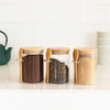 Glass Jar 500ml with Bamboo Lid and Spoon - Round