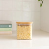 Glass Jar 750ml with Bamboo Lid - Square