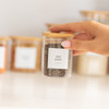 Glass Herb & Spice Jar 200ml with Bamboo Lid - Square