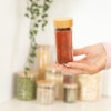 Glass Spice Jar 125ml with Bamboo Shaker Lid - Square