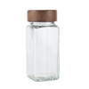 Glass Spice Jar 125ml with Acacia Wood Shaker Lid - Square
