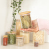 Glass Herb & Spice Jar 200ml with Bamboo Lid - Round