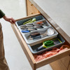 Joseph Joseph DrawerStore Expanding Gadget, Utensil & Cutlery Tray - Stone