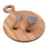 Alfresco Lane 3 Piece Round Cheese Paddle Set - Acacia Wood