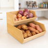 Bamboo Stackable Open Front Organiser - Wide