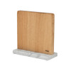 Furi Large Magnetic Knife Block - White Marble and Oak