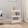 Howards Pyramid 3 Tier Metal Mesh Trolley - White