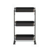 Howards 3 Tier Folding Metal Mesh Trolley - Black
