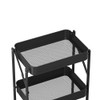 Howards 3 Tier Folding Metal Mesh Trolley - Black