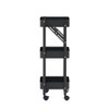 Howards 3 Tier Folding Metal Mesh Trolley - Black