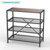 Howards 4 Tier Metal Shoe Rack - Black