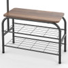 Howards 2 Tier Shoe Rack Bench with Coat Rack