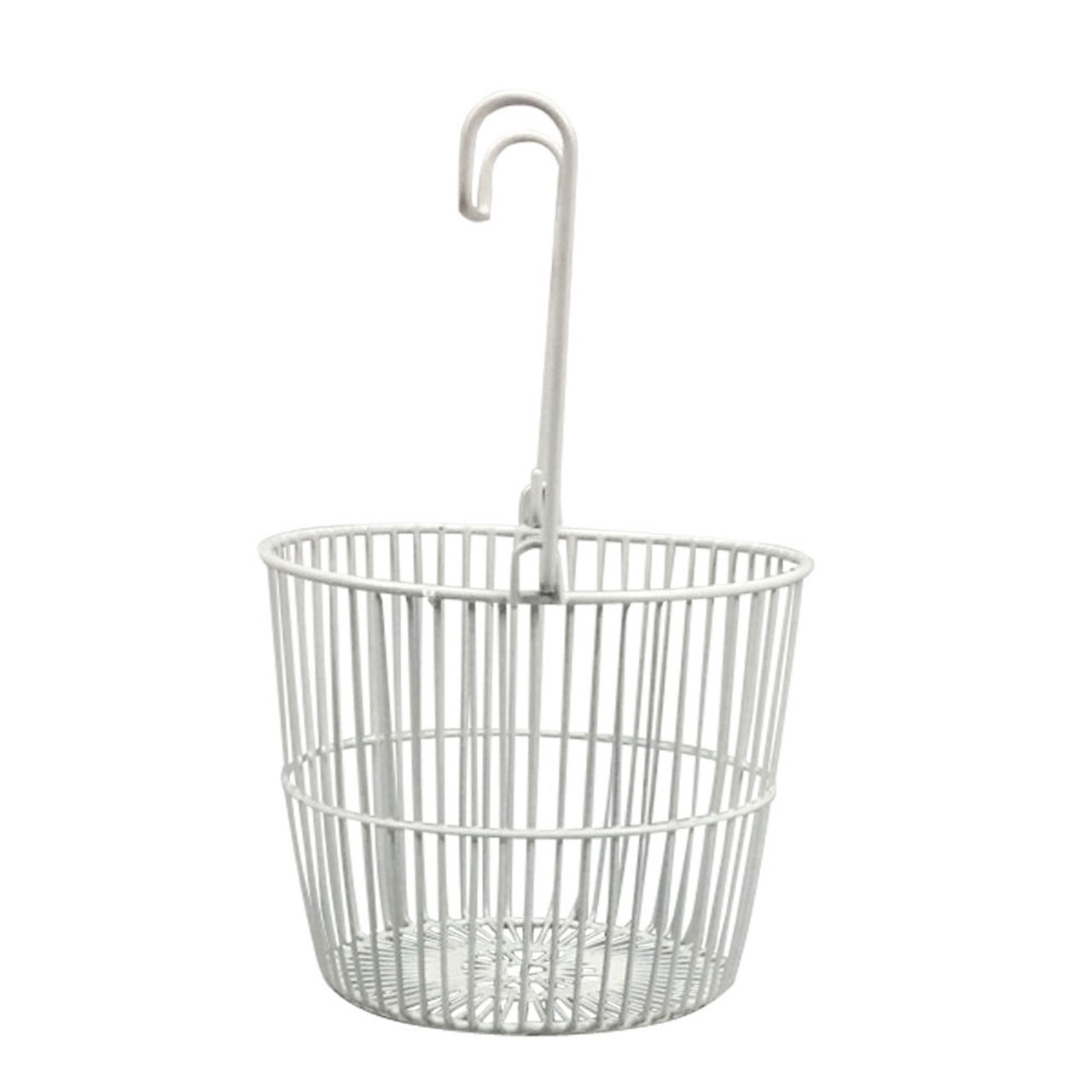 Round Metal Peg Basket - White - Howards Storage World