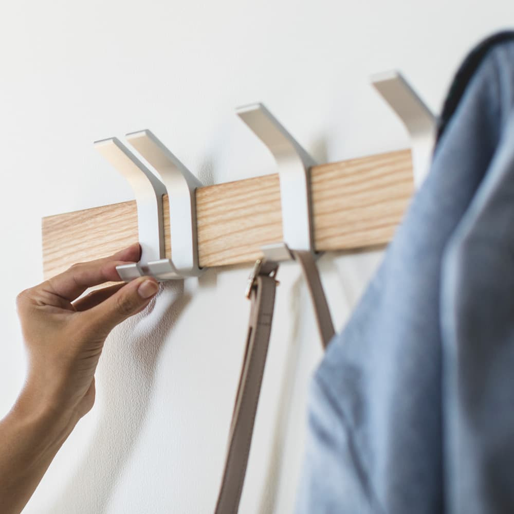 Wall Mounted 5 Hook Adjustable Rack Black Howards Storage World