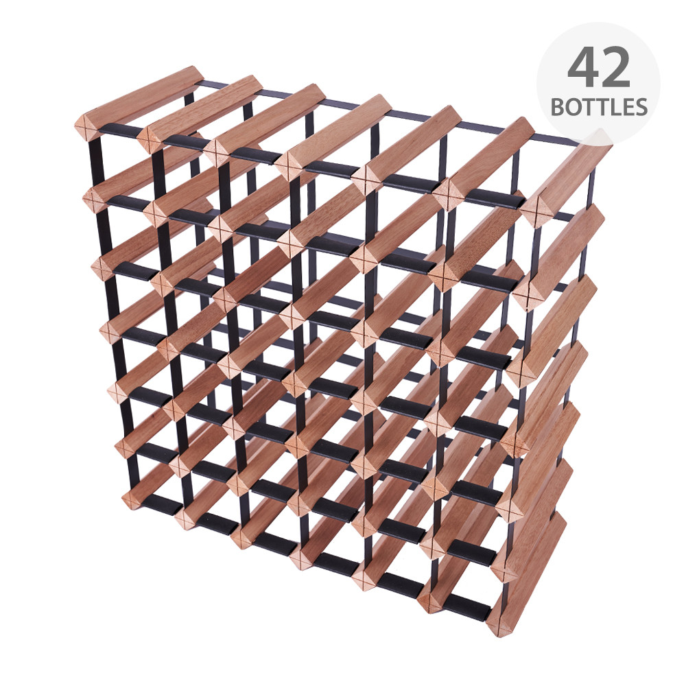 Howards Rustic Mahogany Timber Wine Rack 8x6 (56 Bottle) Howards