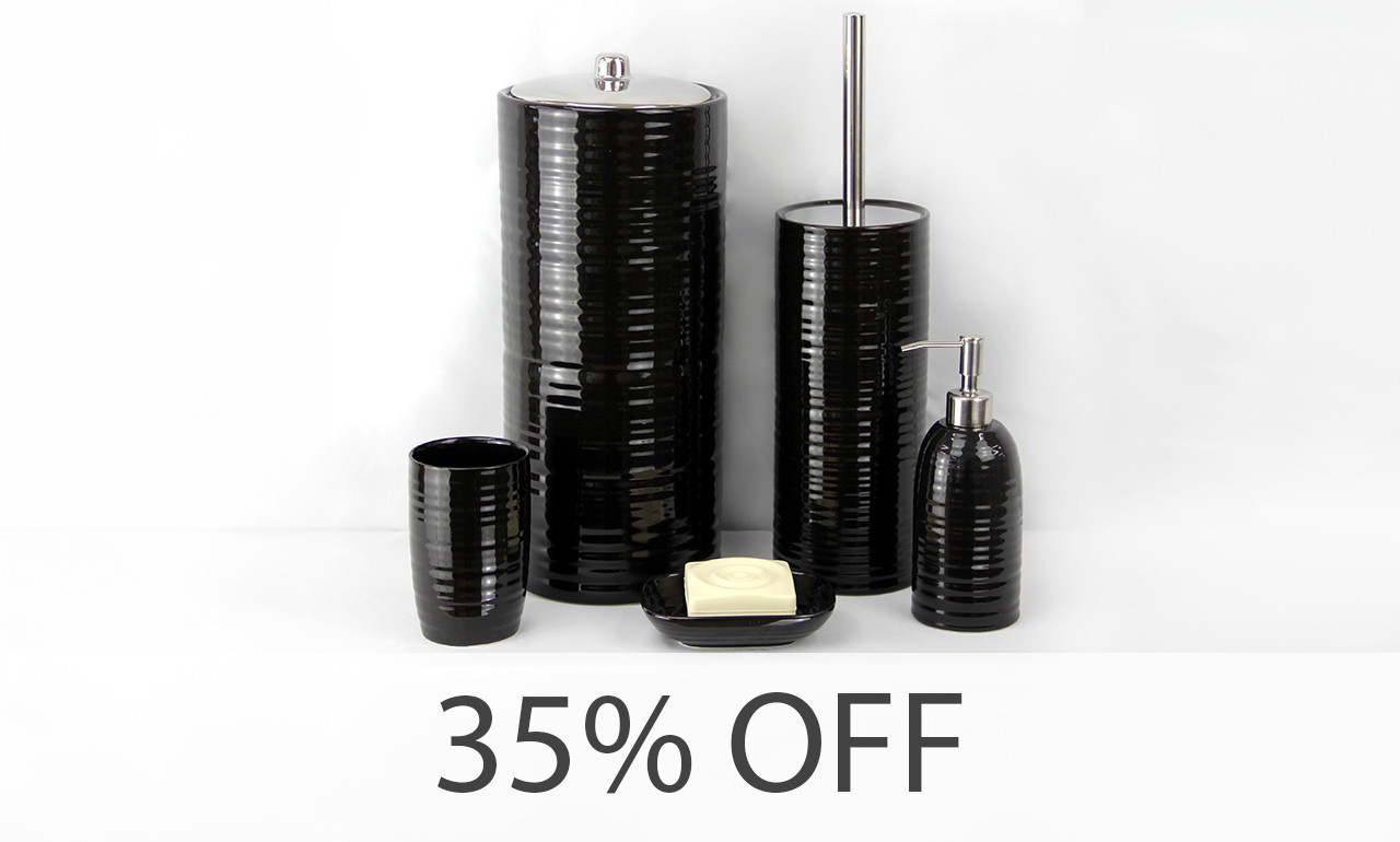 hush black bathroom accessories