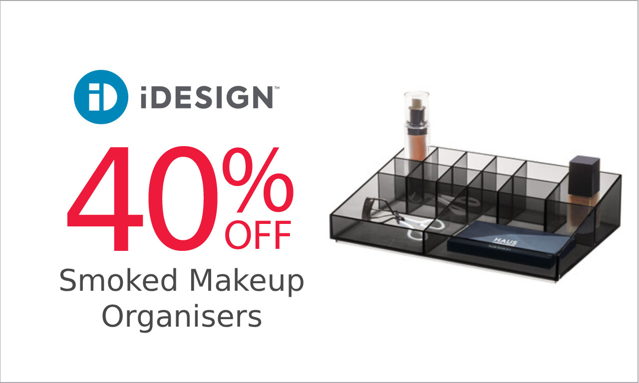 save 40% on smoked makeup organisers