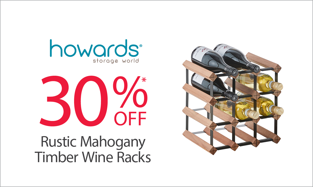 save 30% on howards timber wine racks