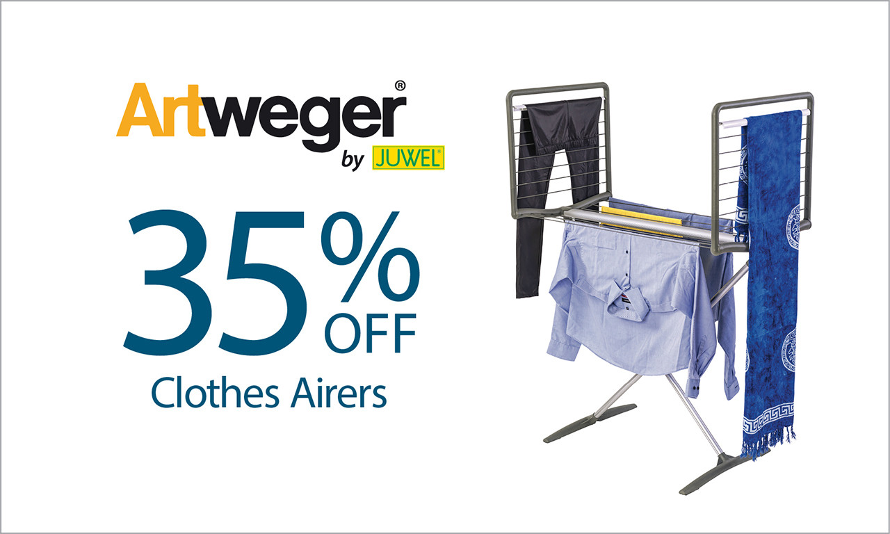 save 35% on juwel clothes airers