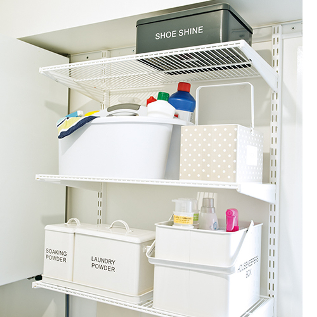 Elfa Laundry Custom Shelving Unit Howards Storage World