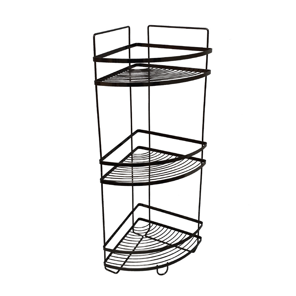 Black Onyx Freestanding 3-Tier Corner Shelf | Howards Storage World