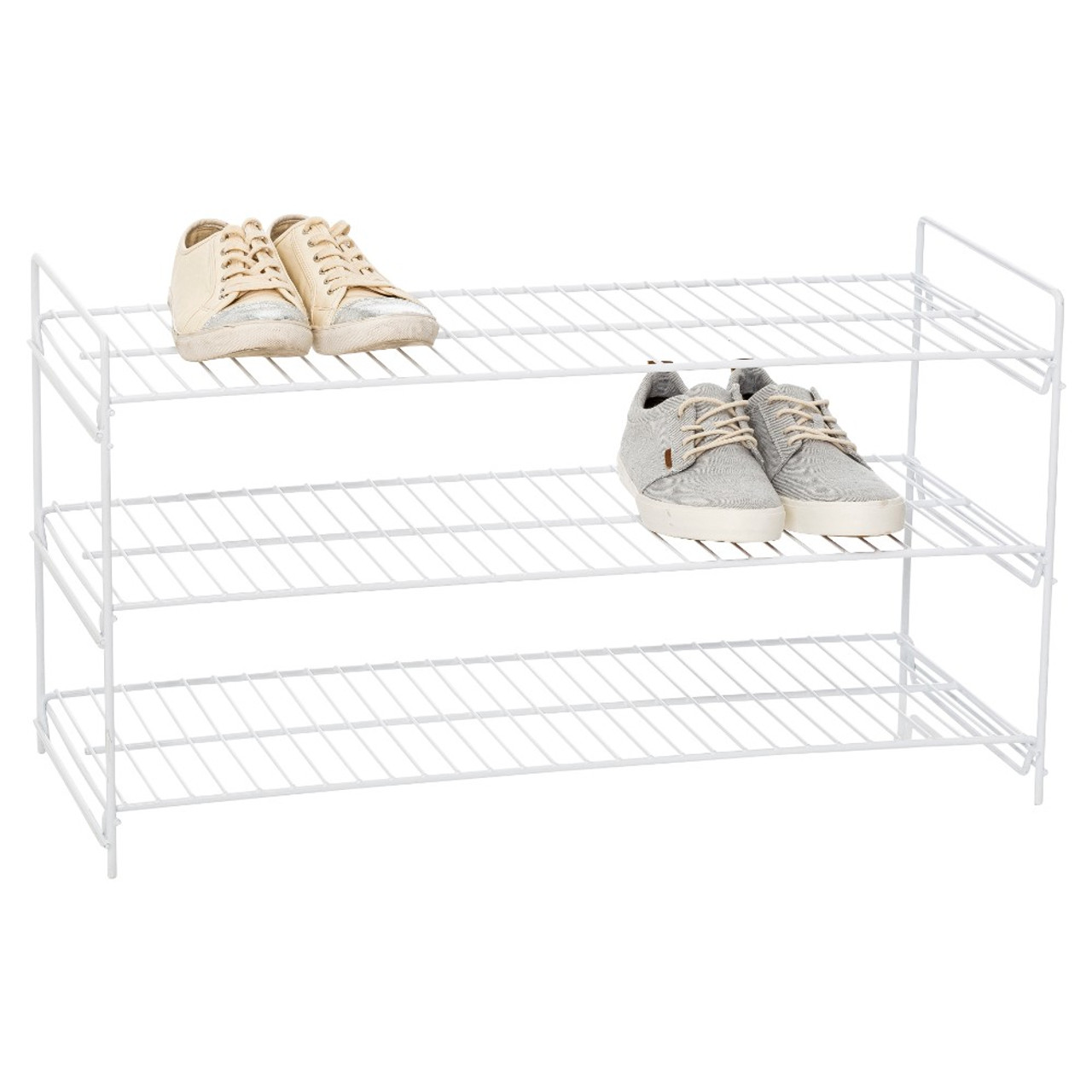 Howards Wire 3 Tier Shoe Rack White Howards Storage World