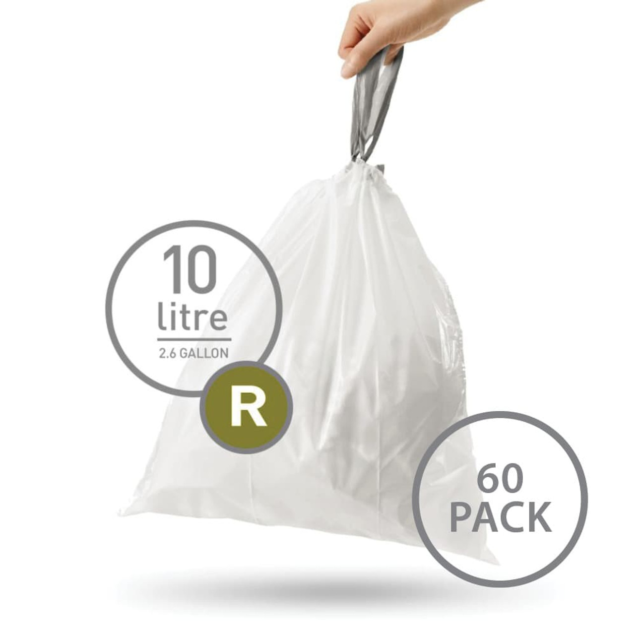 simplehuman Code R Custom Fit Drawstring Trash Bags in Dispenser