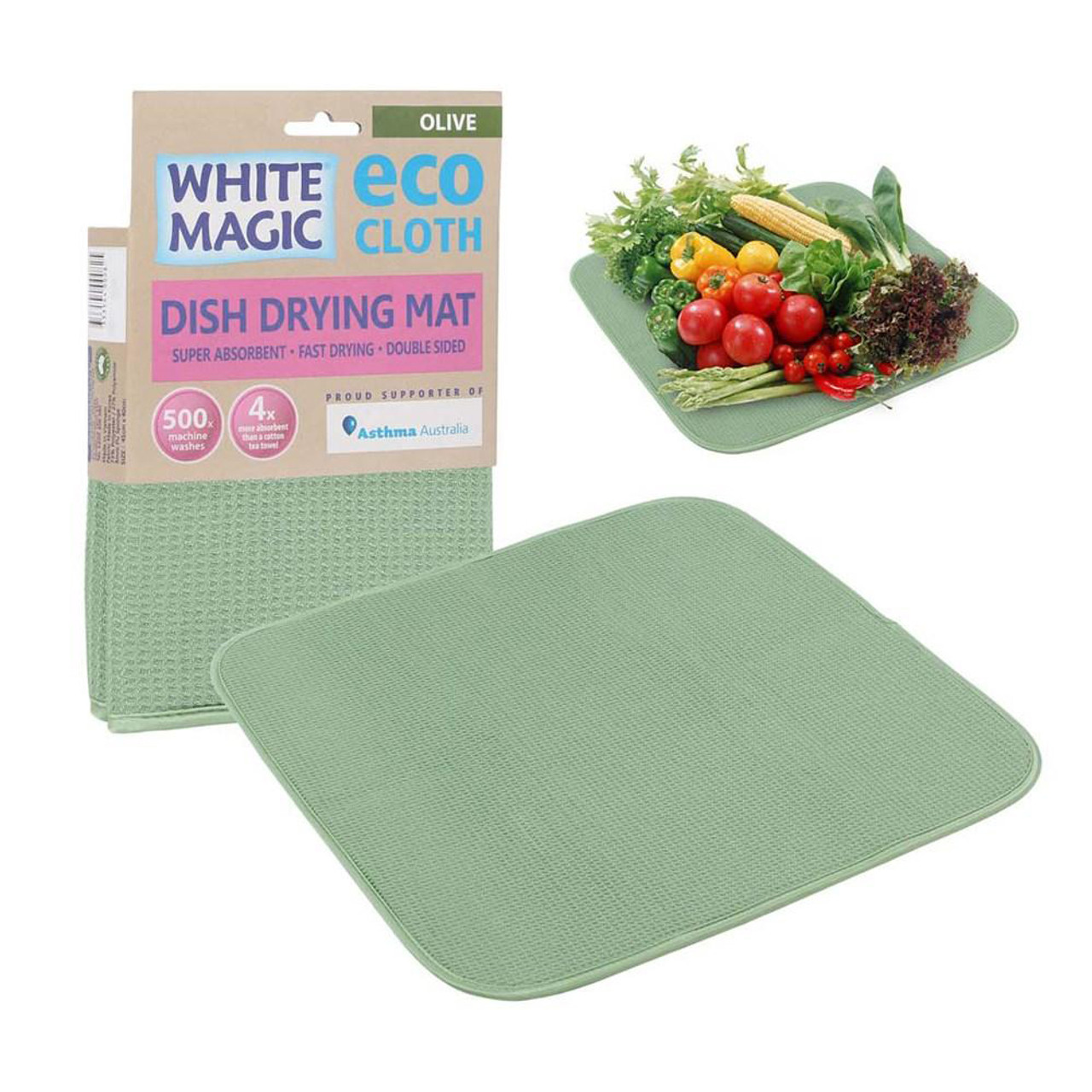White Magic Eco Cloth Dish Drying Mat Snow White Brand New