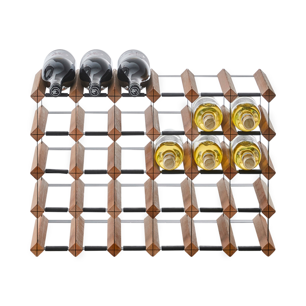 Howards Rustic Mahogany Timber Wine Rack 6x4 30 Bottle Howards Storage World