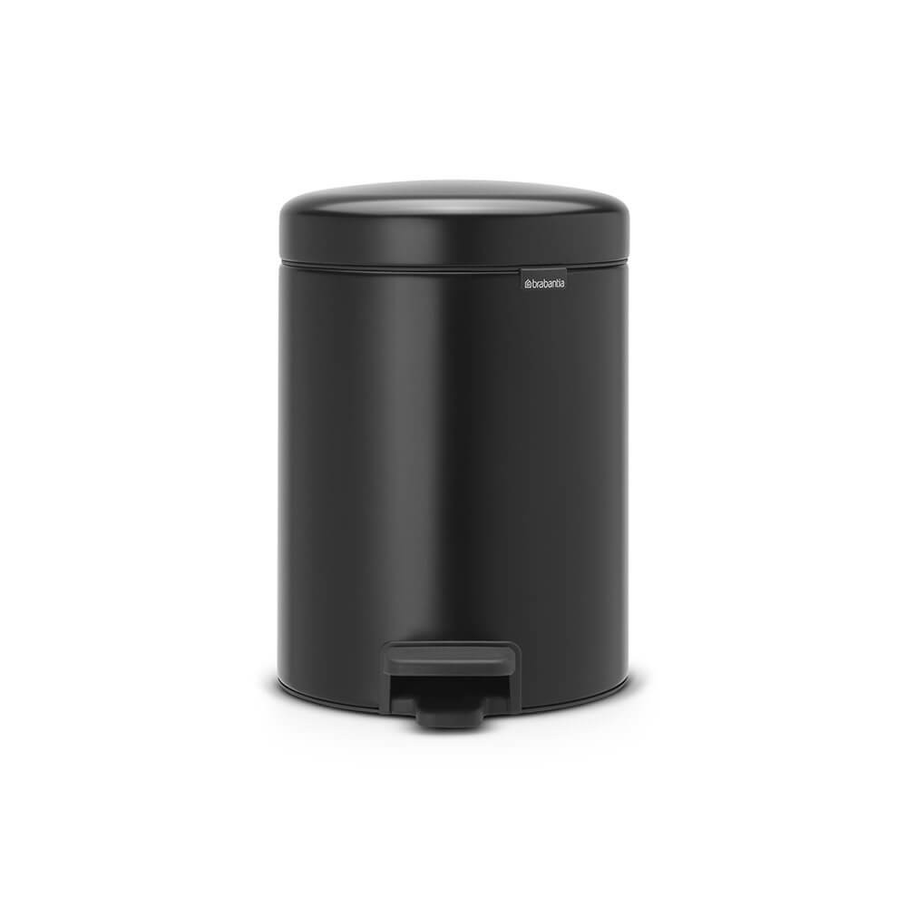 brabantia NewIcon Pedal Bin 3L - Matte Black | Howards Storage World