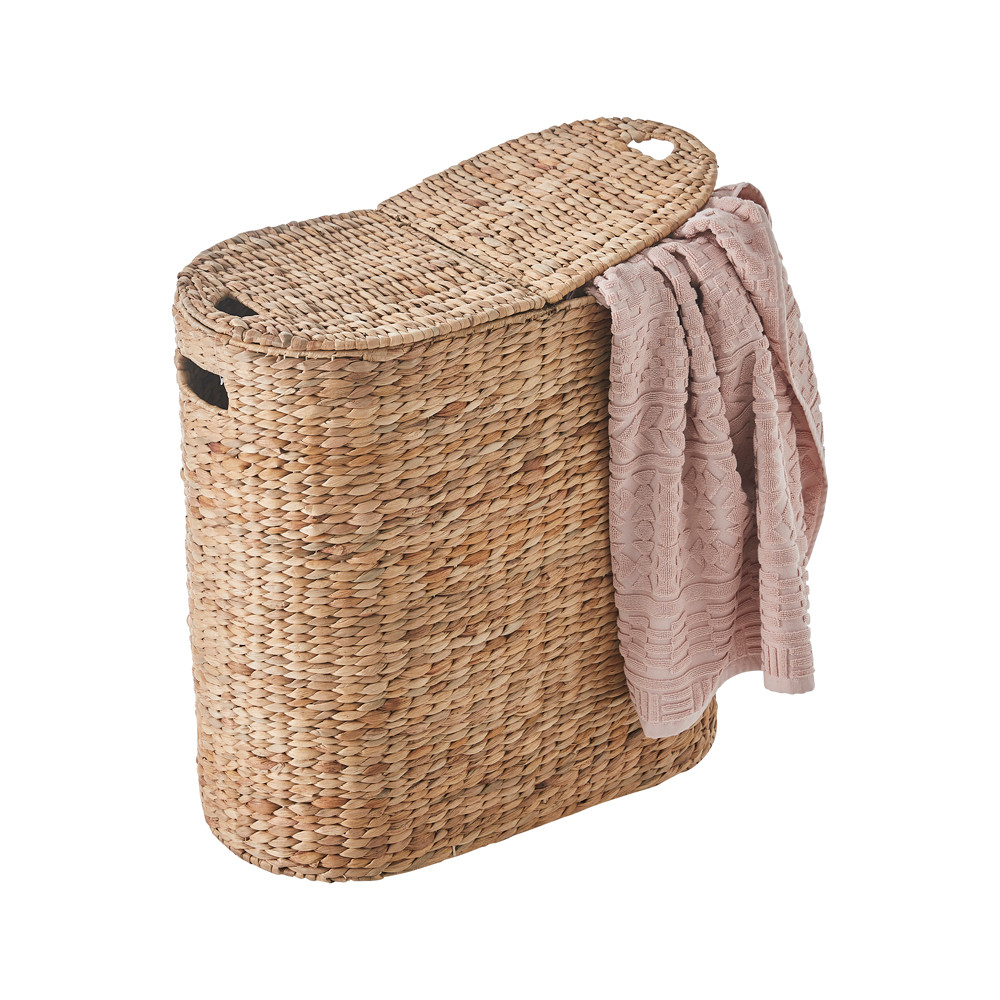 Howards Oval Dual Lid Woven Laundry Hamper Howards Storage World