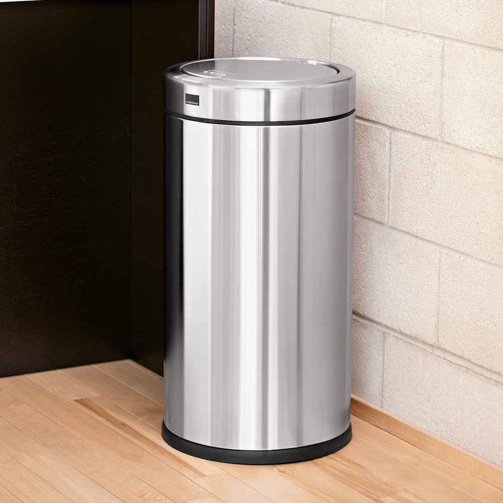 simplehuman 55L Swing Top Stainless Steel Rubbish Bin Howards Storage