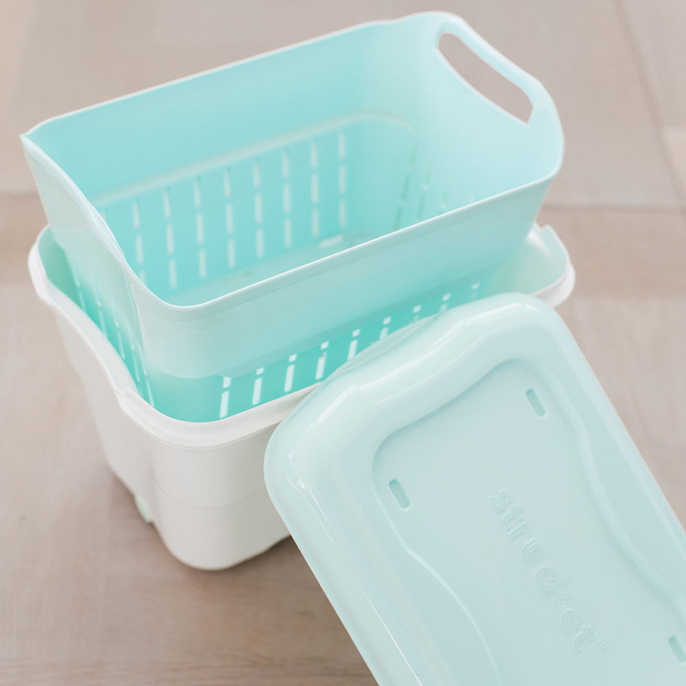 Strucket Mini White Straining Bucket 4.5L Aqua Howards Storage World