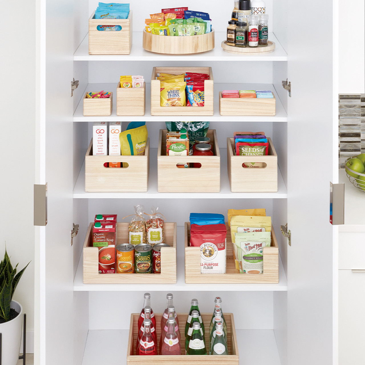 iDesign x The Home Edit Wooden AllPurpose Bin Medium Natural