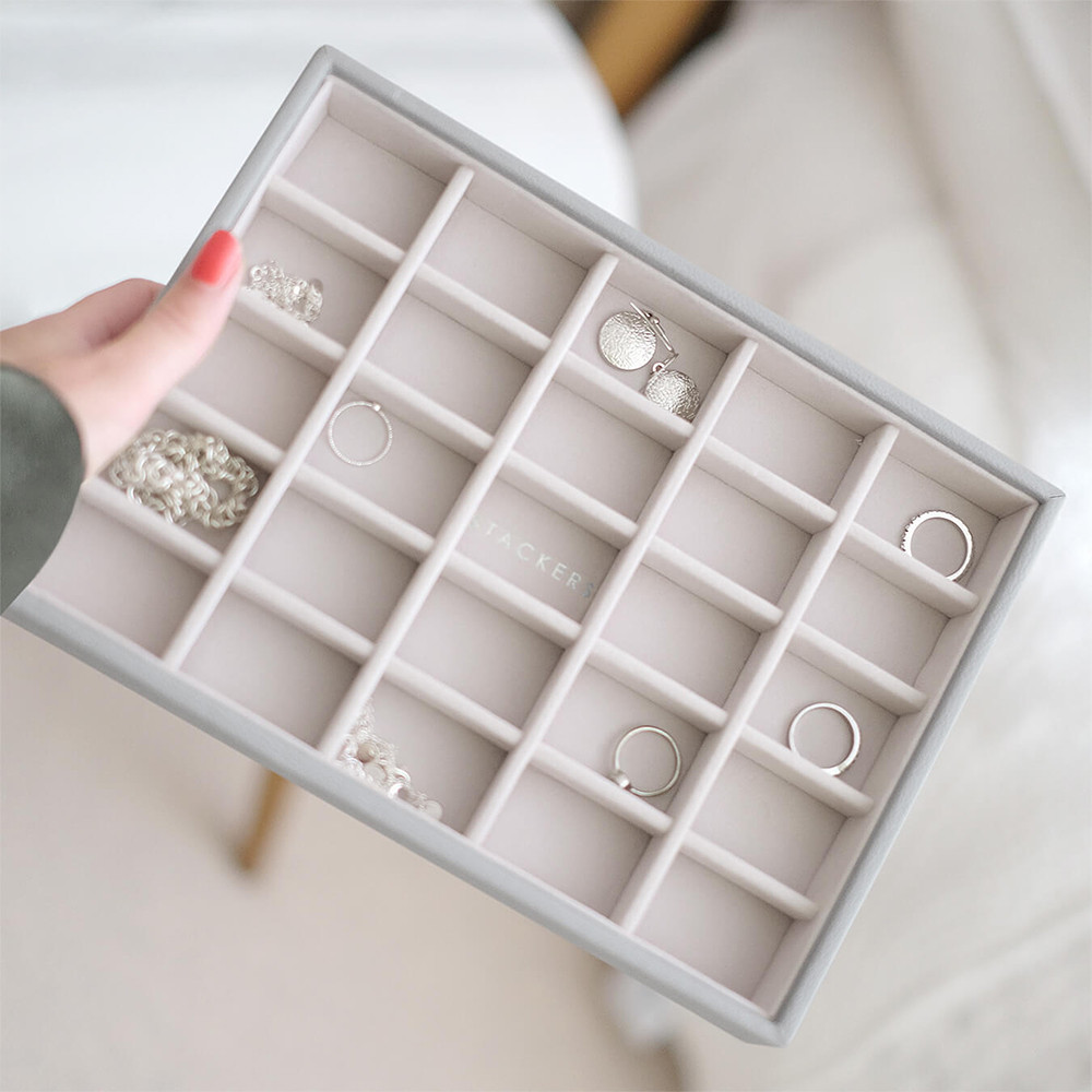 Stackers Classic Trinket & Ring Jewellery Box Layer Pebble Grey