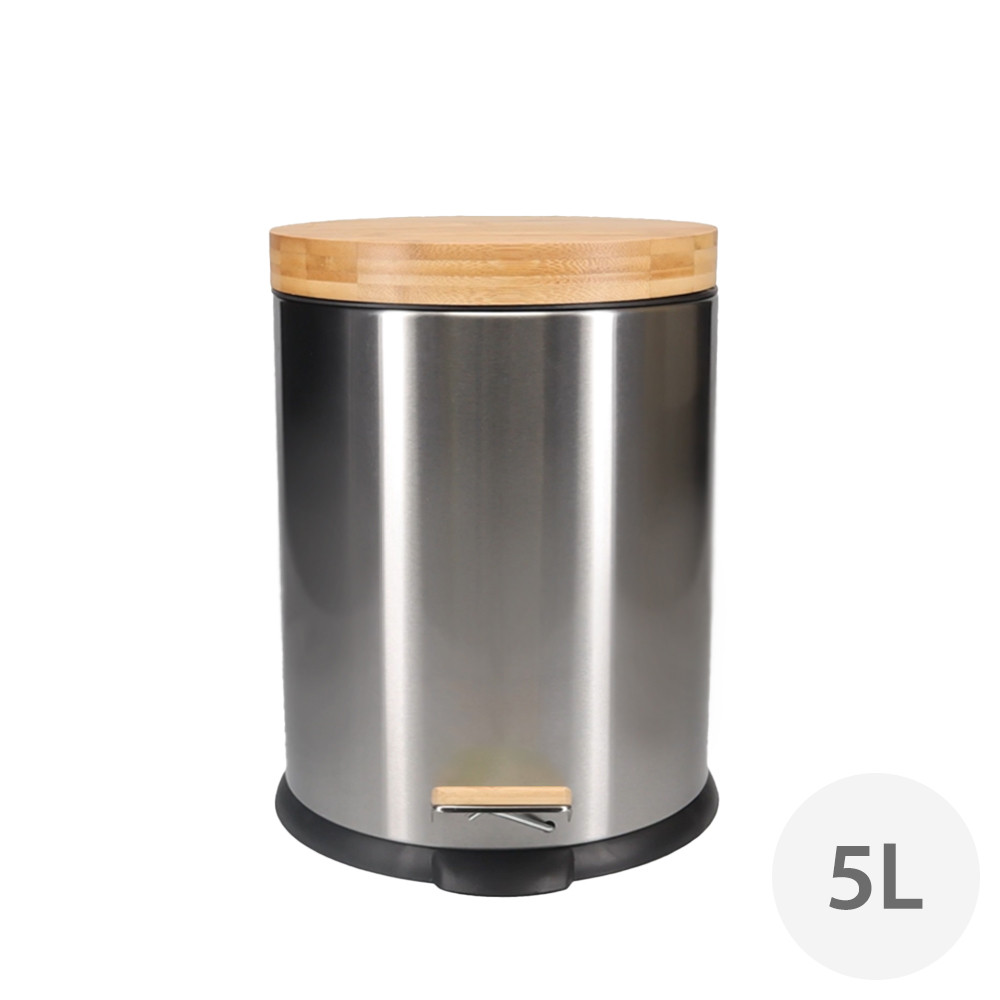 White Magic Eco Basics Rubbish Bin 5L Stainless Steel Howards Storage World