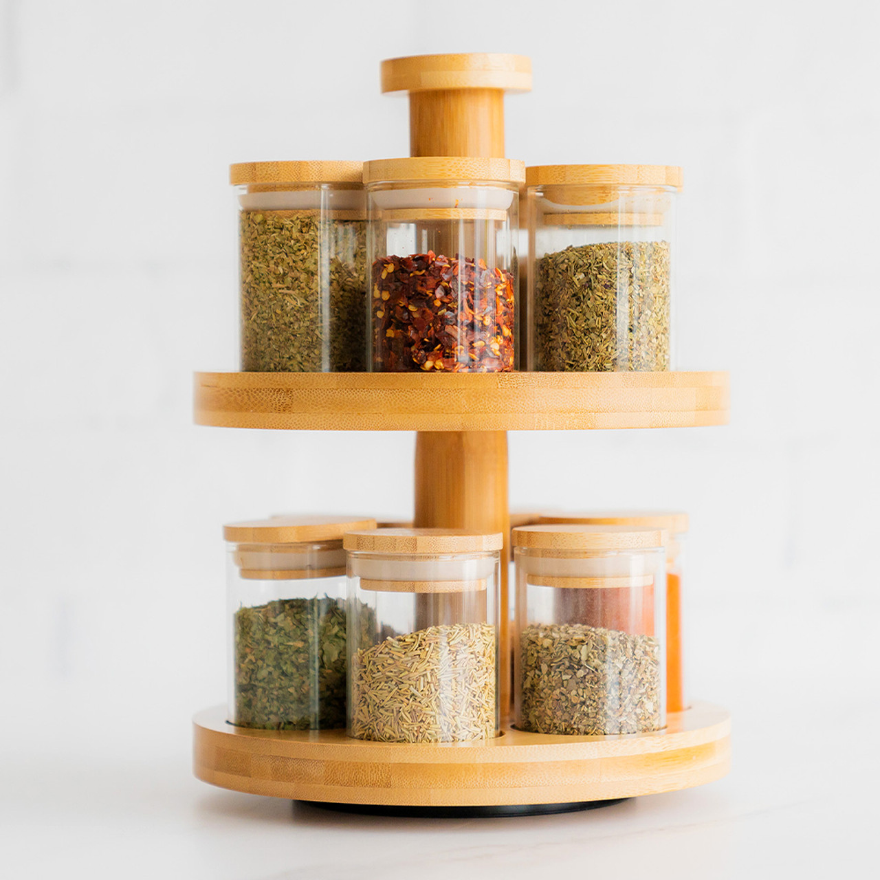 75ml Bamboo Herb and Spice Jars, Kitchen Organisation