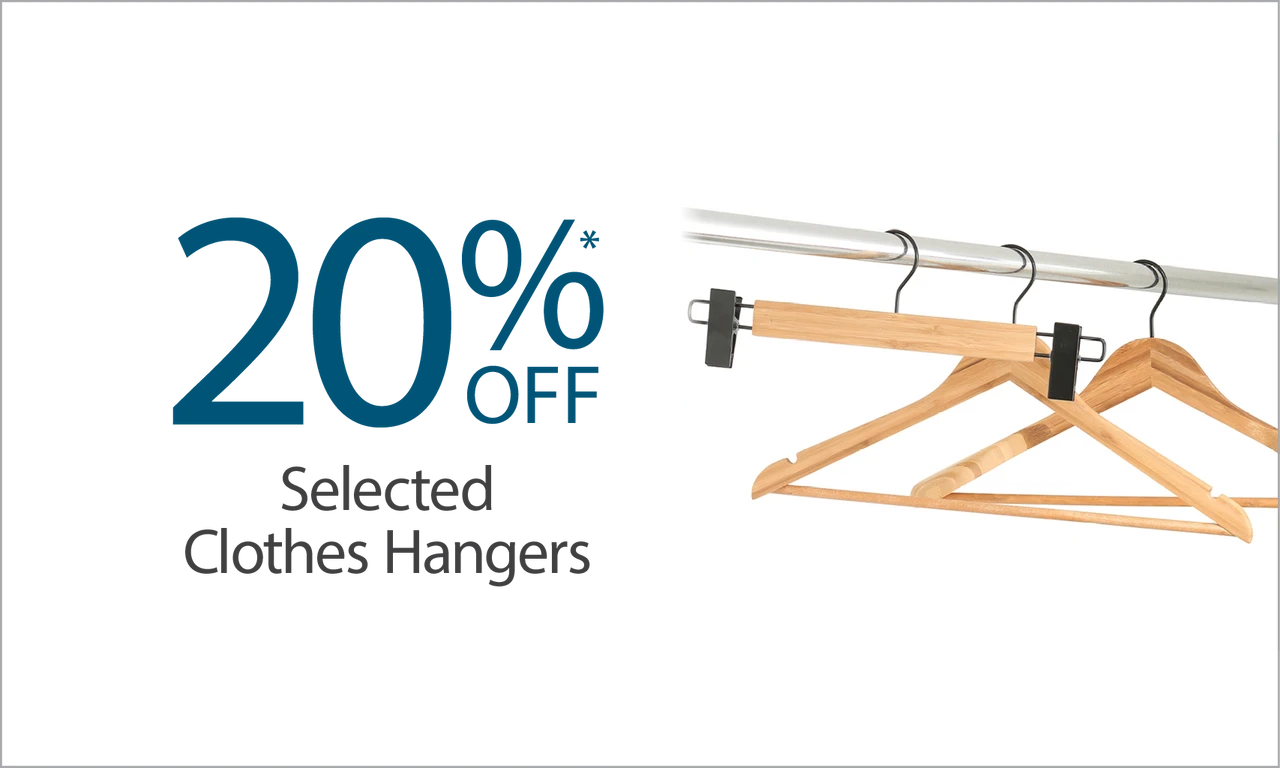 20% off clothes hangers