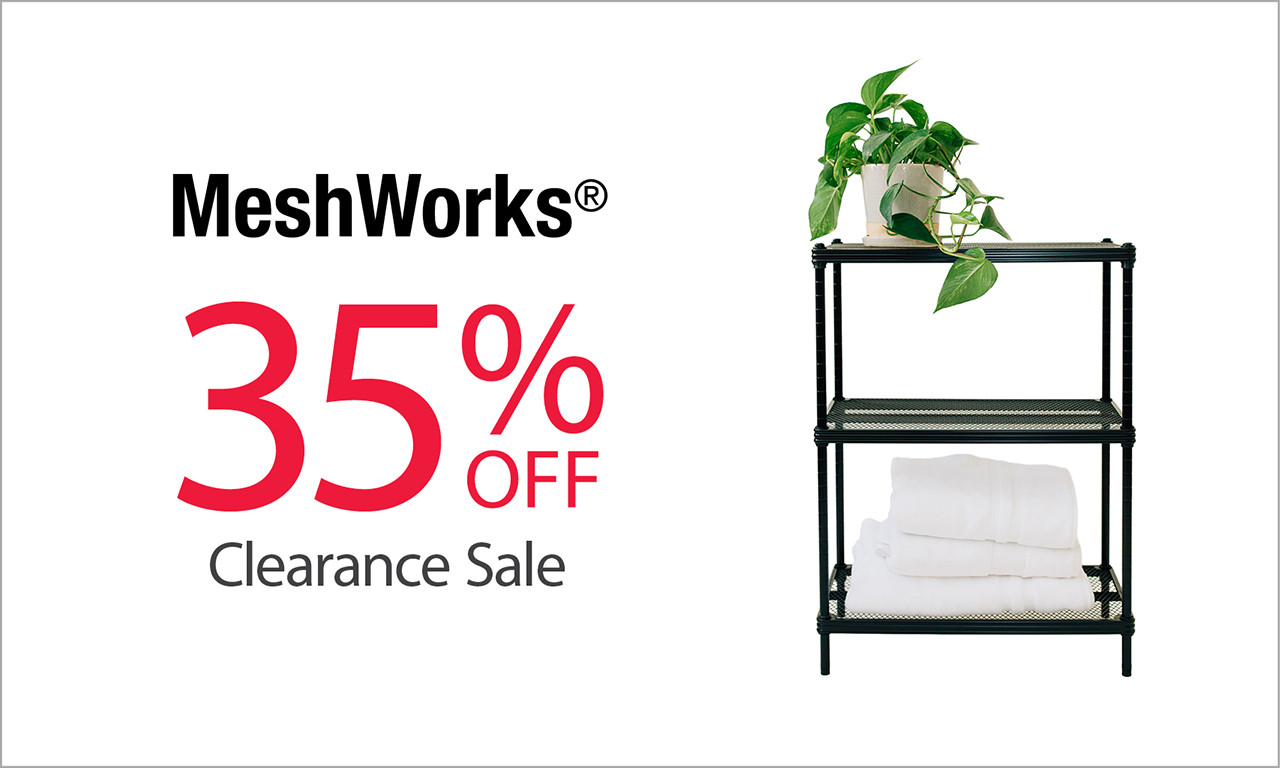 save 35% on meshworks shelving