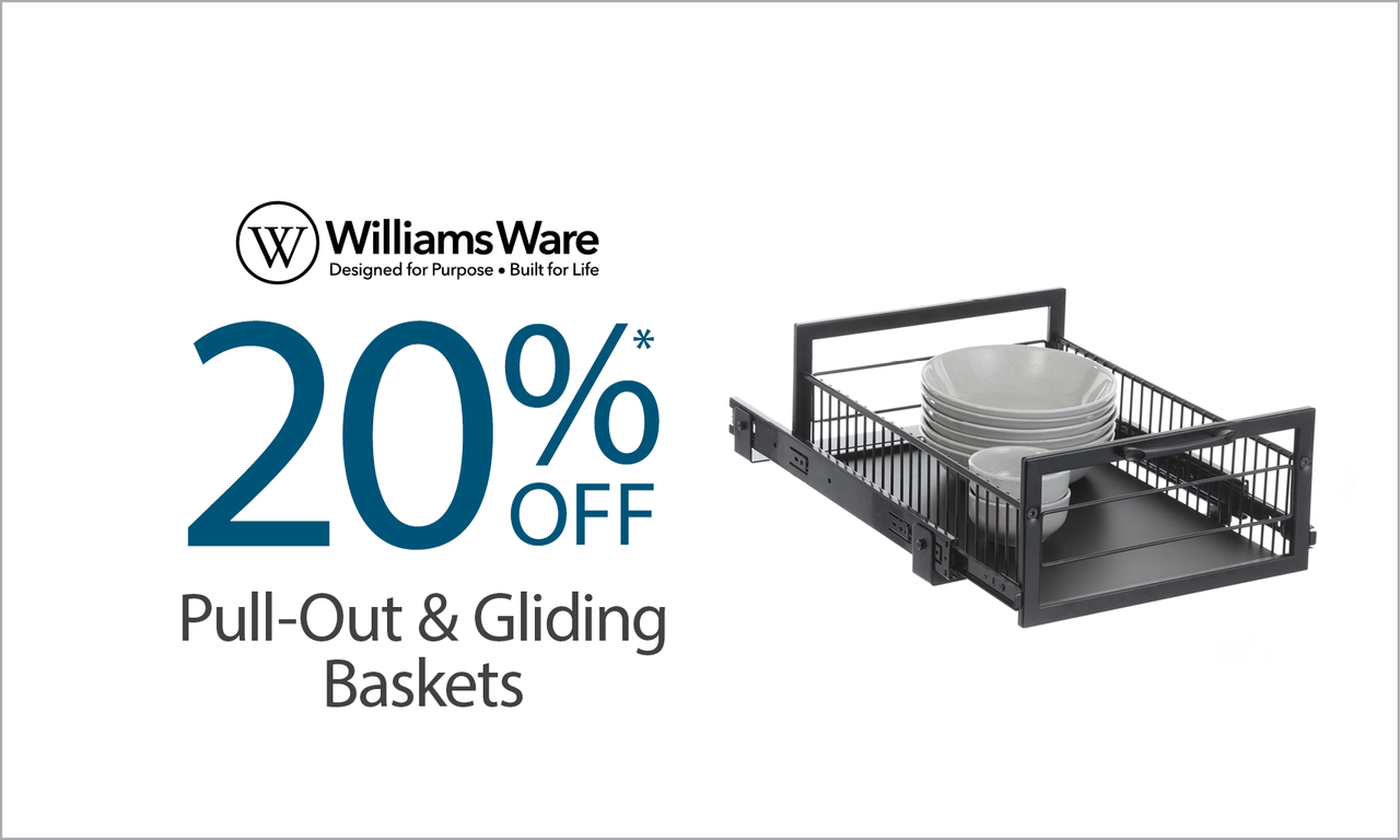 20% off williamsware gliding baskets