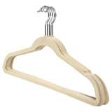 Howards Flocked Hanger with Bar 20 Pack - Cream