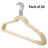 Howards Flocked Hanger with Bar 20 Pack - Cream