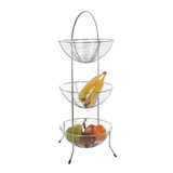 3 Tier Chrome Fine Wire Fruit Basket