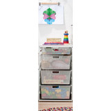 elfa White 7 Runner Mesh 4 Drawer Stand Alone Unit