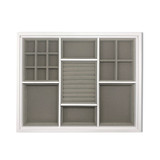 Multi Compartment Jewellery Drawer Medium Organiser for Elfa - White/Grey